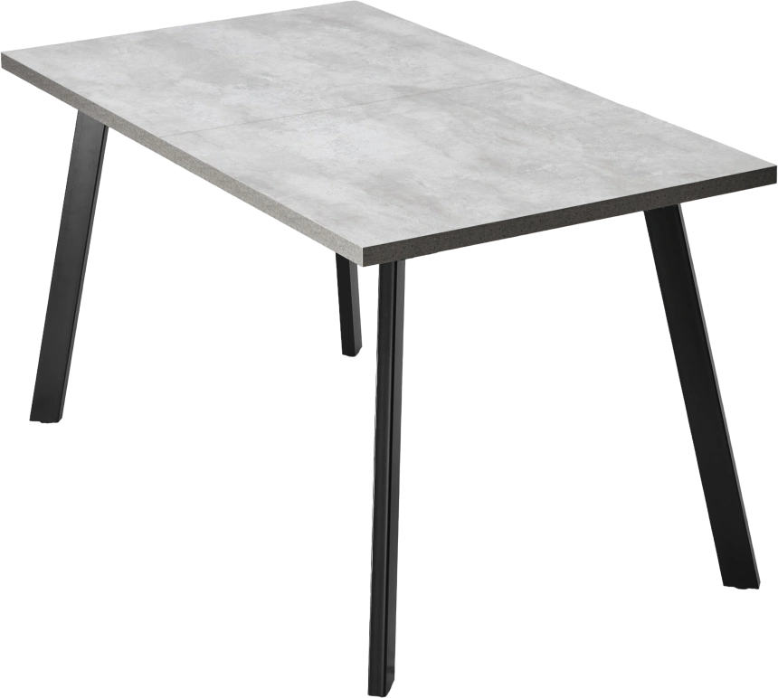 Кухонный стол раздвижной Форел 140, Цемент, Черный