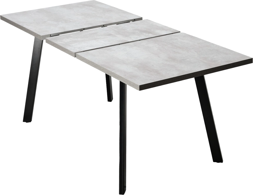 Кухонный стол раздвижной Форел 140, Цемент, Черный