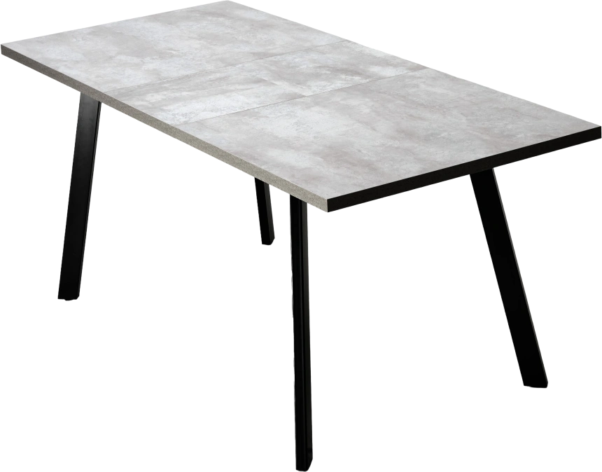 Кухонный стол раздвижной Форел 140, Цемент, Черный