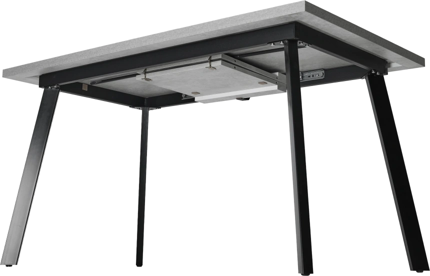 Кухонный стол раздвижной Форел 140, Цемент, Черный