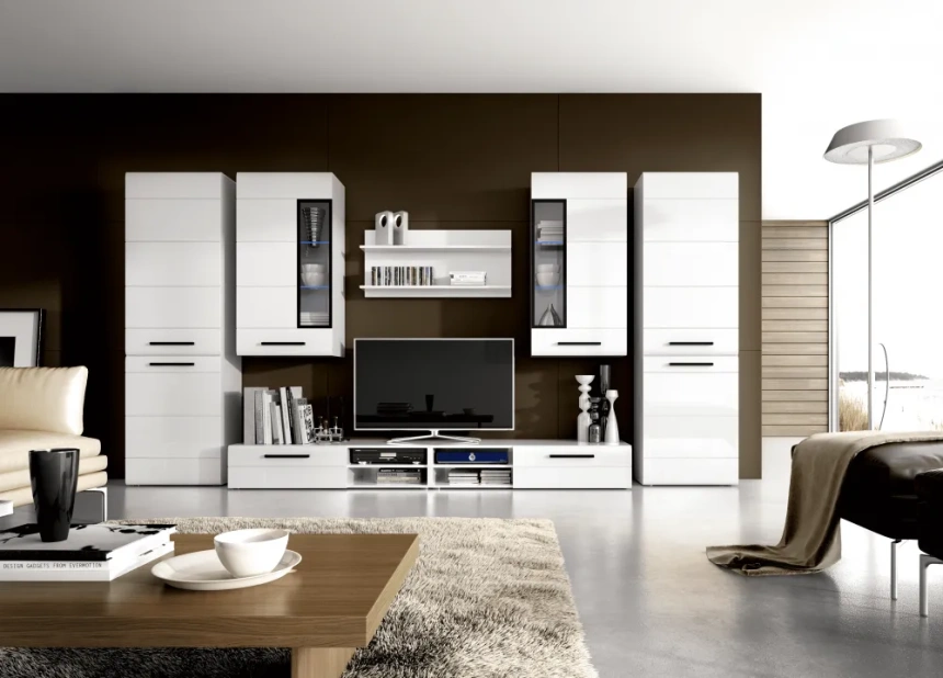 Полка Кёльн 1380, белый аляска / белый глянец