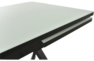 Кухонный стол Римини, белый, стекло, каркас черный