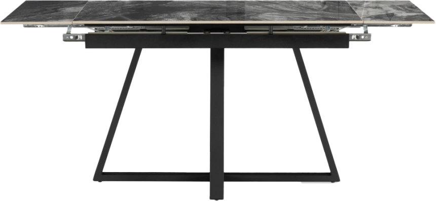 Кухонный стол раздвижной Силлем 120(180), керамика ,риальто серый темный, каркас черный