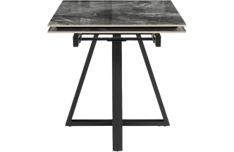 Кухонный стол раздвижной Силлем 120(180), керамика ,риальто серый темный, каркас черный