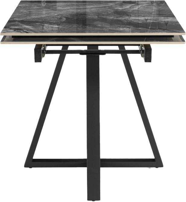 Кухонный стол раздвижной Силлем 120(180), керамика ,риальто серый темный, каркас черный