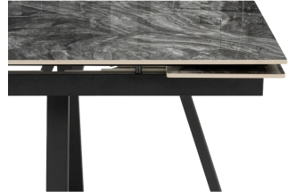 Кухонный стол раздвижной Силлем 120(180), керамика ,риальто серый темный, каркас черный