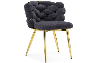 Стул Rendi, дизайнерский, мягкий, gray / gold