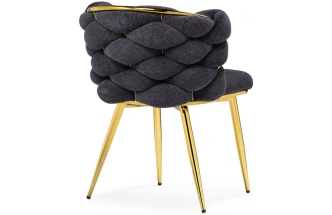 Стул Rendi, дизайнерский, мягкий, gray / gold