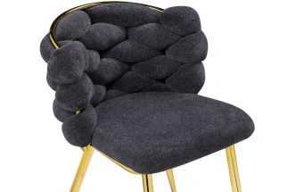 Стул Rendi, дизайнерский, мягкий, gray / gold