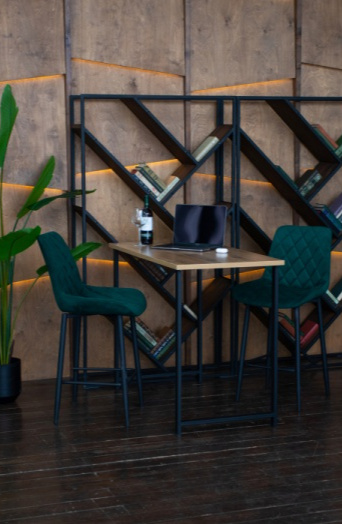 Барная стойка Дилан Лофт 120x60x90 дуб вотан, каркас черный