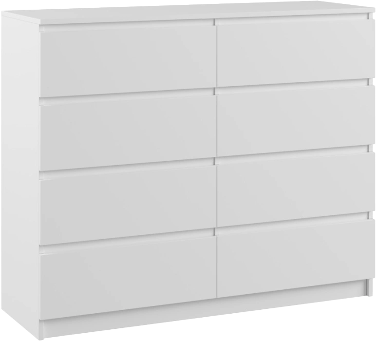 Комод Мадера, с восьмью ящиками, лдсп, белый