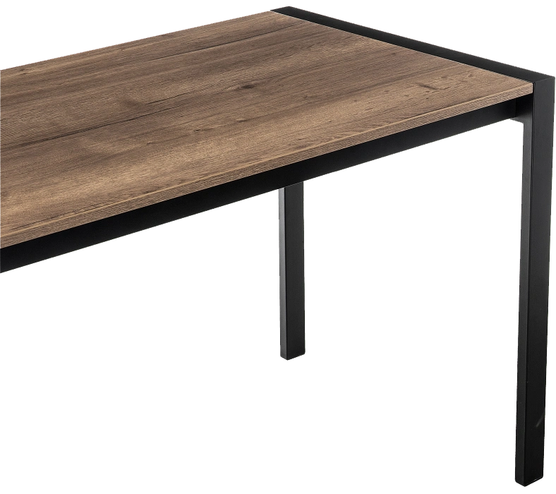 Кухонный стол раздвижной Центавр 120(160)x75, ЛДСП, дуб велингтон, каркас черный матовый