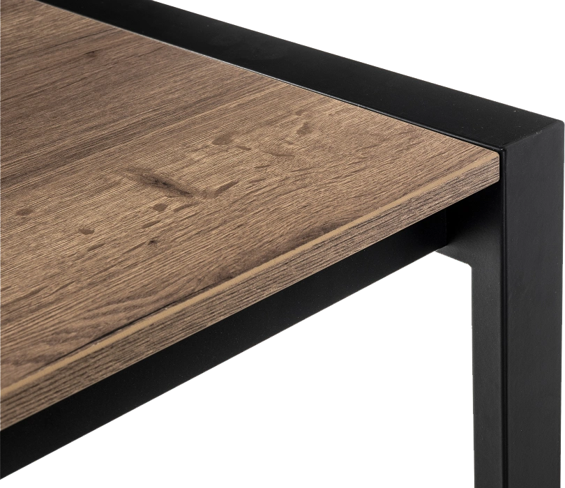 Кухонный стол раздвижной Центавр 120(160)x75, ЛДСП, дуб велингтон, каркас черный матовый