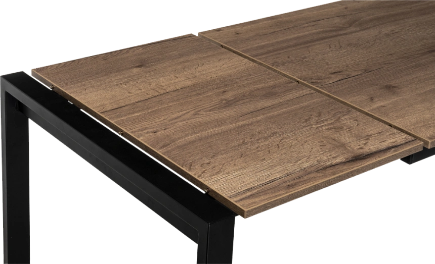 Кухонный стол раздвижной Центавр 120(160)x75, ЛДСП, дуб велингтон, каркас черный матовый