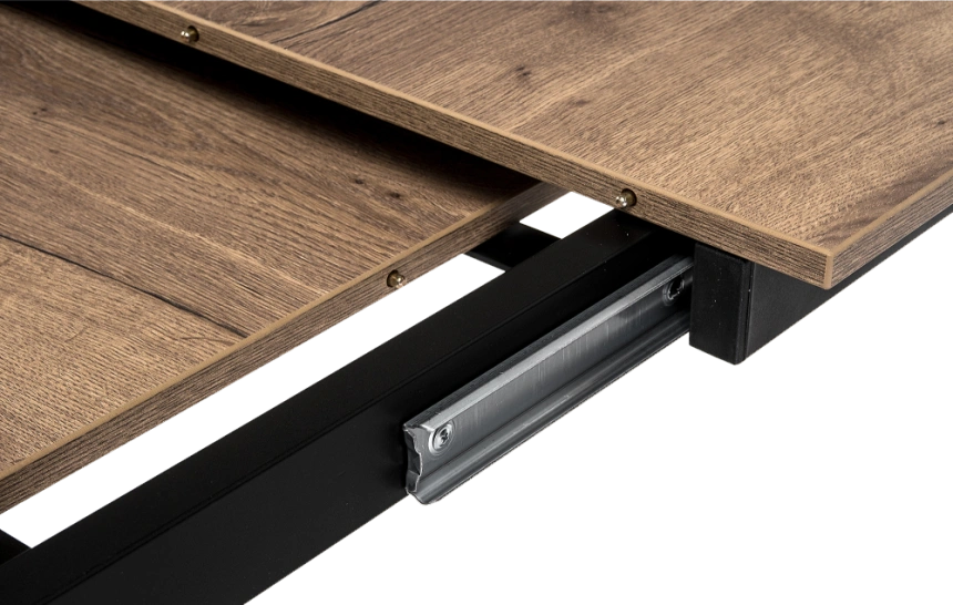 Кухонный стол раздвижной Центавр 120(160)x75, ЛДСП, дуб велингтон, каркас черный матовый