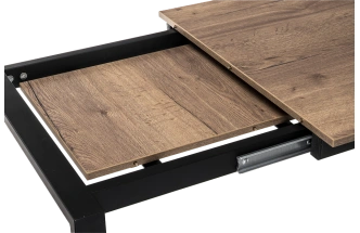 Кухонный стол раздвижной Центавр 120(160)x75, ЛДСП, дуб велингтон, каркас черный матовый