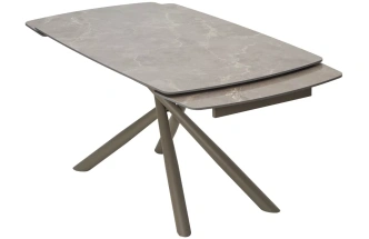 Кухонный стол раздвижной Rivoli 140, Matt Latte Stone Solid Ceramic, Taupe