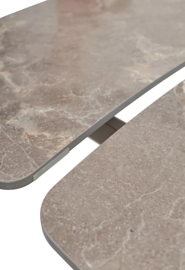 Кухонный стол раздвижной Rivoli 140, Matt Latte Stone Solid Ceramic, Taupe