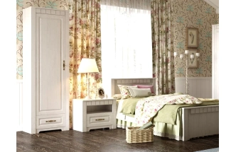 Шкаф однодверный Прованс, распашной, бодега белая / патина премиум