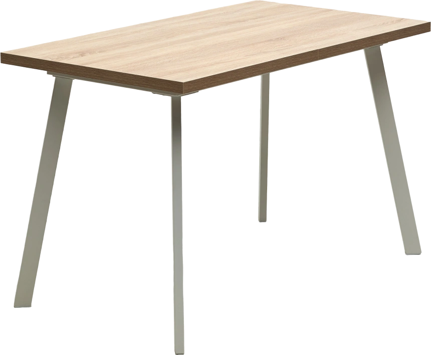 Кухонный стол раздвижной Фин 120, Дуб Бардолино, белый каркас