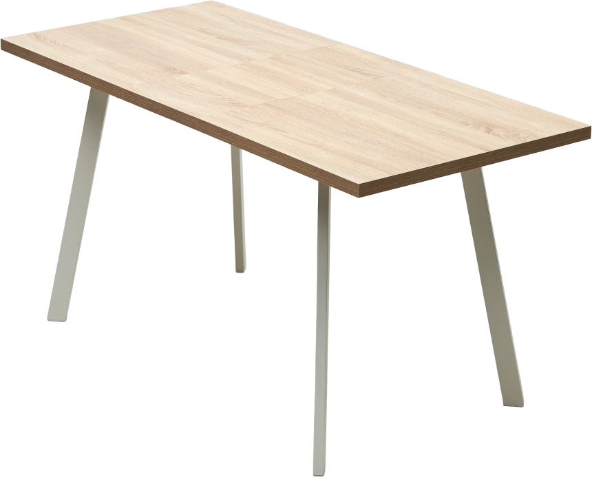 Кухонный стол раздвижной Фин 120, Дуб Бардолино, белый каркас