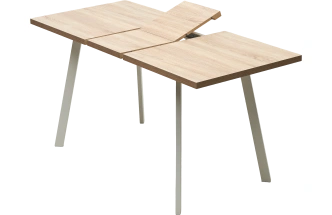 Кухонный стол раздвижной Фин 120, Дуб Бардолино, белый каркас