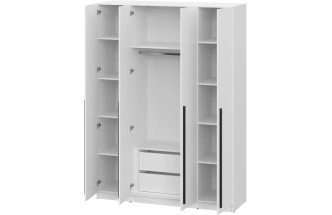 Шкаф гардеробный Бирма ШК-1600, белое дерево / белое дерево