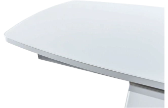 Кухонный стол Санторини, белый, стекло Opti, каркас белый