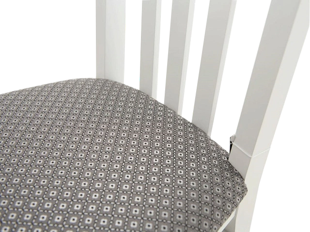 Стул Марио, деревянный, ажур 149/3 жаккард, каркас эмаль белая