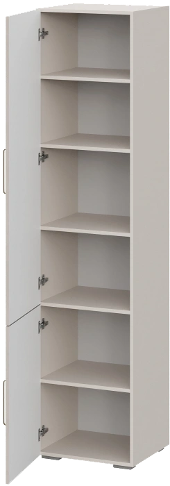 Шкаф двухдверный Мотру П-500, распашной с полками, кашемир / шампань