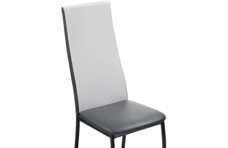 Стул Mirilis, на металлокаркасе, белый полимер / серый полимер / темный мусс