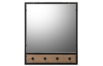 Настенная вешалка Персей, дуб велингтон / черный матовый