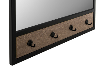 Настенная вешалка Персей, дуб велингтон / черный матовый