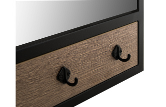 Настенная вешалка Персей, дуб велингтон / черный матовый