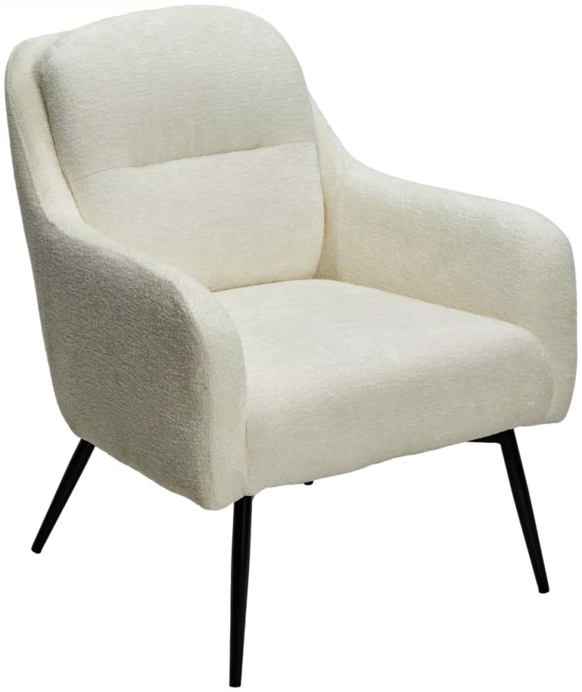 Стул-кресло Argos, 3018-01 белый, шенилл, черный каркас