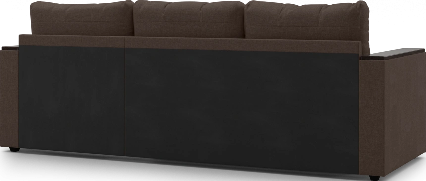 Диван угловой, Атлантик, модель 111, Savana Chocolate (коричневый) / ECOstile Chocolate / венге