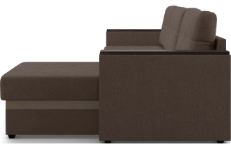 Диван угловой, Атлантик, модель 111, Savana Chocolate (коричневый) / ECOstile Chocolate / венге
