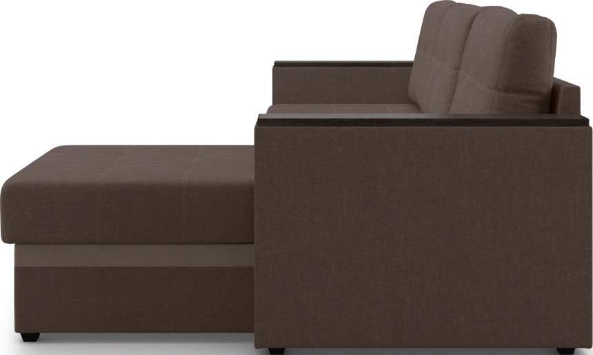 Диван угловой, Атлантик, модель 111, Savana Chocolate (коричневый) / ECOstile Chocolate / венге