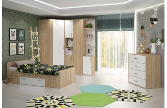 Шкаф Мика, Дуб сонома/Белый