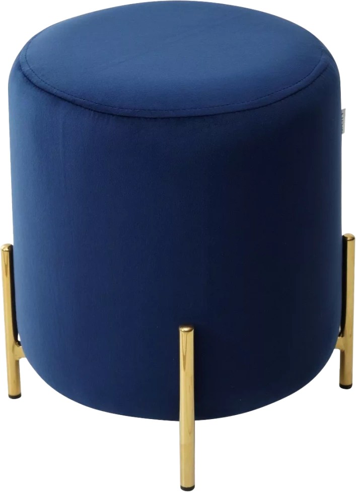 Пуф Rice, Bluvel-86 navy blue / gold