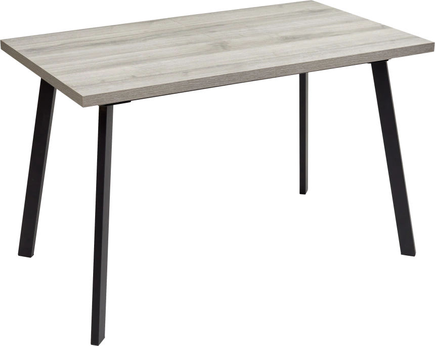 Кухонный стол раздвижной Фин 120, Дуб Шерман серый, черный каркас