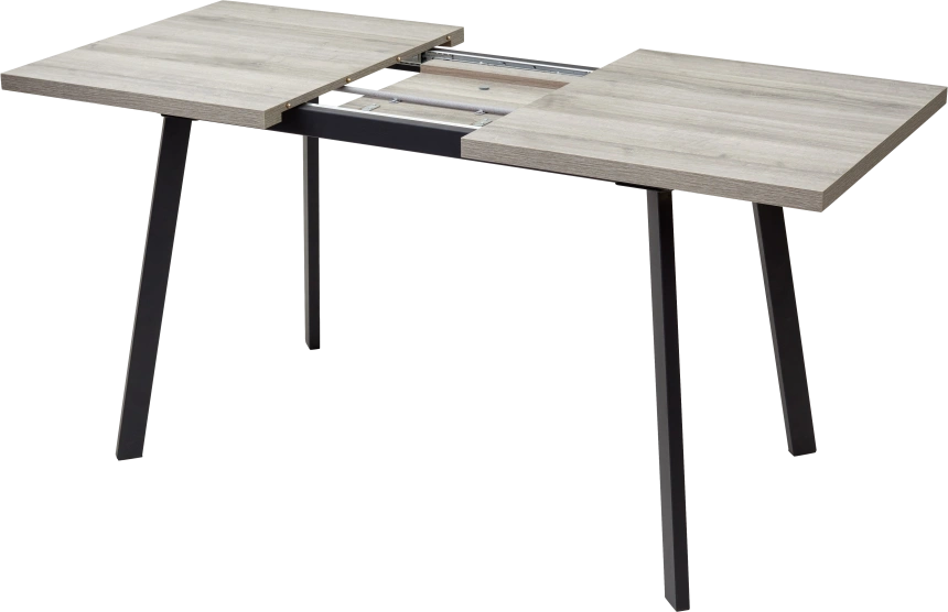 Кухонный стол раздвижной Фин 120, Дуб Шерман серый, черный каркас