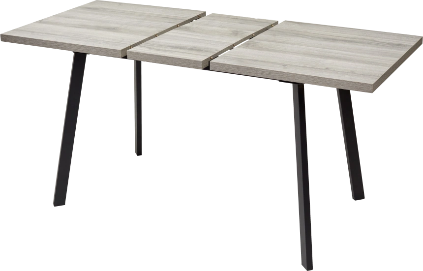 Кухонный стол раздвижной Фин 120, Дуб Шерман серый, черный каркас