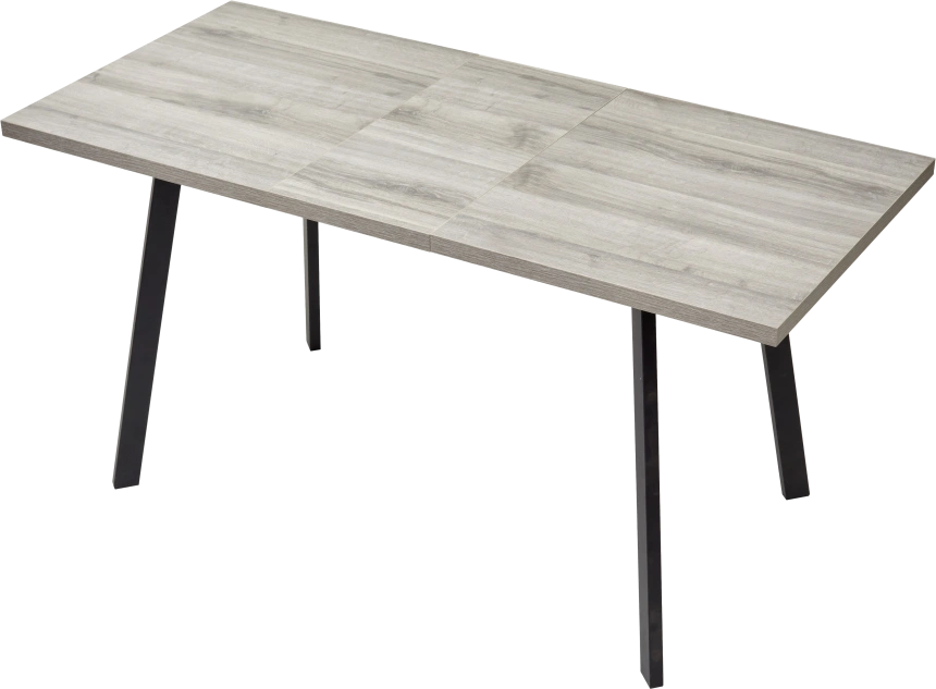 Кухонный стол раздвижной Фин 120, Дуб Шерман серый, черный каркас