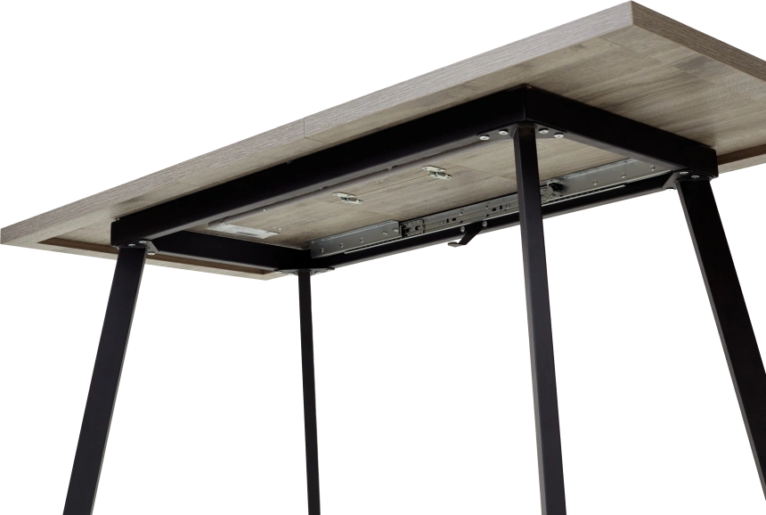 Кухонный стол раздвижной Фин 120, Дуб Шерман серый, черный каркас