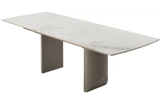 Обеденный раздвижной стол Пуанто 200, Brecha Crema Elegance, керамика, латте каркас 