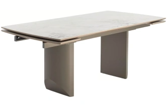 Обеденный раздвижной стол Пуанто 200, Brecha Crema Elegance, керамика, латте каркас 