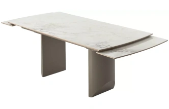 Обеденный раздвижной стол Пуанто 200, Brecha Crema Elegance, керамика, латте каркас 