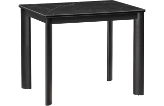 Кухонный стол раздвижной Кина, 90(130), керамика, shakespeare black, каркас черный