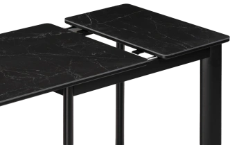 Кухонный стол раздвижной Кина, 90(130), керамика, shakespeare black, каркас черный